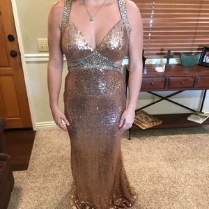 Prom Dress Rose Gold/Champagne sequence dress!